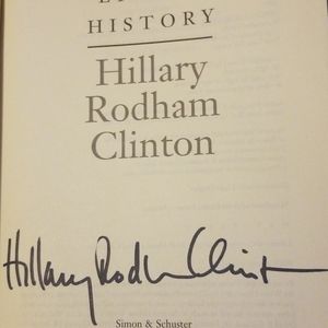 Autographed autobiography of Hillary Clinton